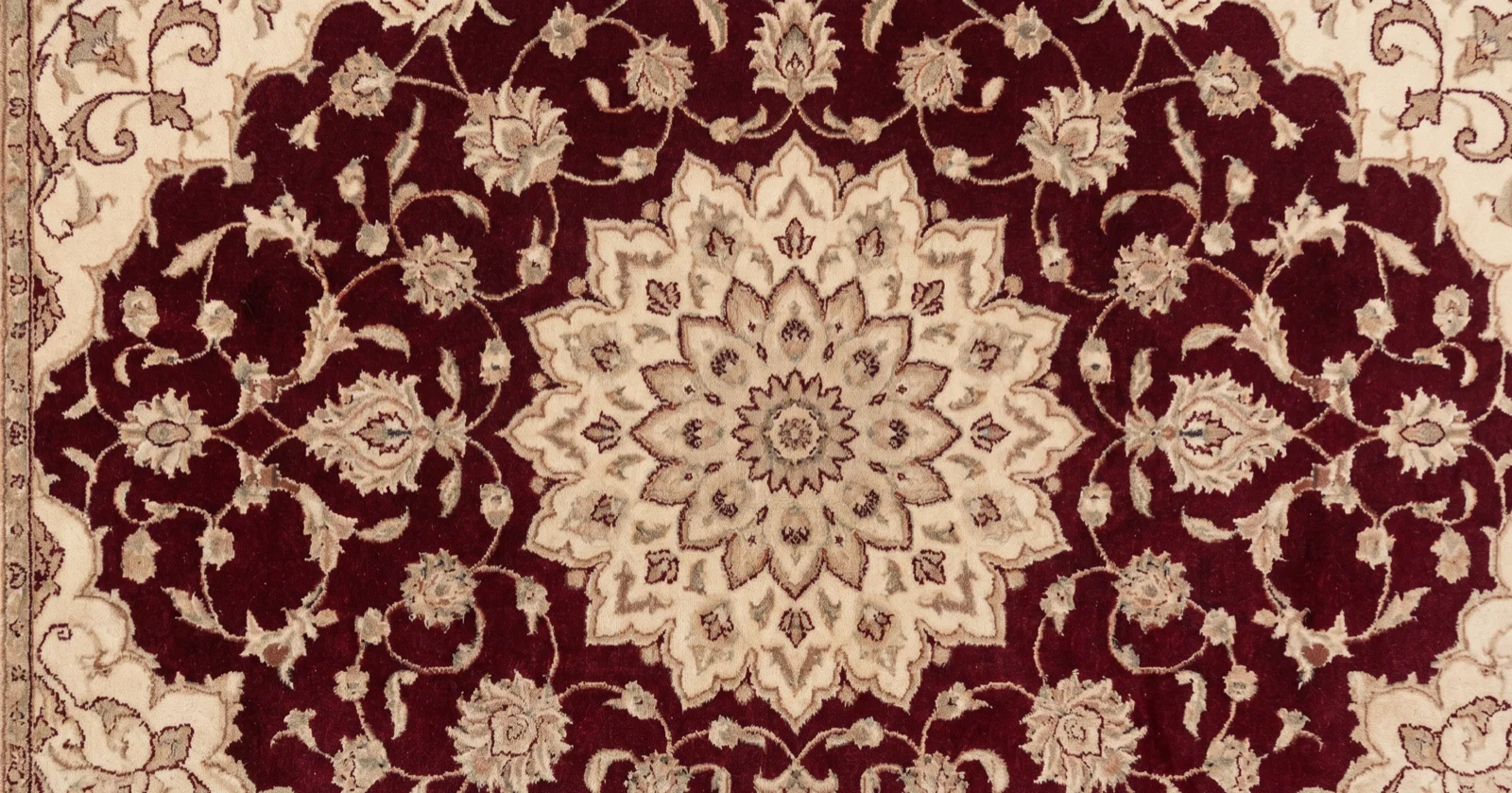 Same oriental area rug fully restored after hot water extraction cleaning by Coastal Carpet Care